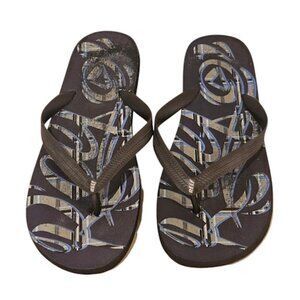Reef Sandals Men Size 12 Brown Graphic Flip Flop Slip On Beach Summer